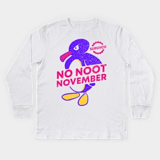 No Nut November - Survivor (noot noot motherfuckers) Kids Long Sleeve T-Shirt